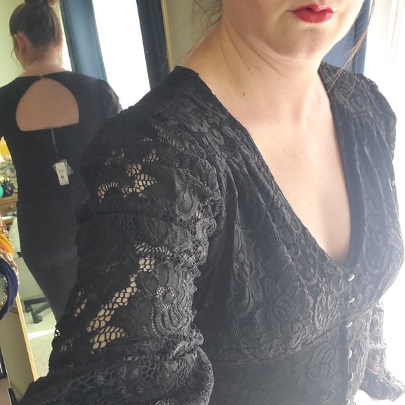 NWT Anthropologie Black Blouse - Picture 2 of 12